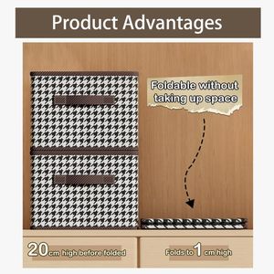 Fabric Rectangle Foldable <b>Storage</b> <b>Boxes</b> with Handle Foldable & Stackable Clothes Organizers for Home Household <b>Storage</b> - Product Image 4