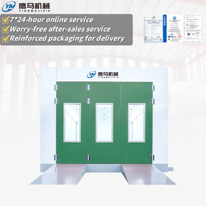 Cabine de peinture automobile durable à système de panneaux en laine, éclairage <span class=keywords><strong>LED</strong></span> et <span class=keywords><strong>rampe</strong></span> automatique, haute performance, pour garage de berlines - Product Image 2
