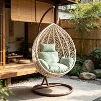 Fauteuil suspendu en forme de goutte d'eau en PE tissé, robuste et écologique, type nid d'oiseau