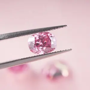 SICGEM Cushion Cut colore rosa chiaro VVS diamante sintetico Moissanite prezzo Per carato