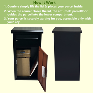 Home <strong>Outside</strong> Parcel Delivery <strong>Box</strong> Ttlock Anti-theft Letter Drop <strong>Box</strong> Black Wood-pattern Courier Receiving <strong>Post</strong> <strong>Box</strong> - Product Image 5