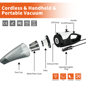 Cable de aspiradora portátil de mano para coche con cable con luz LED 6000Pa potente aspiradora ligera de 12V para <span class=keywords><strong>limpieza</strong></span> de coches - Product Image 6