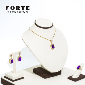 FORTE Schmucktablett Mikrofaser-Ohrring-Präsentationstablett Kundenspezifischer Ringständer Schmuck-Display-Ständer - Product Image 2