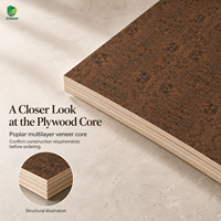 Contreplaqué plaqué placage de bois d'érable bronze foncé Jinbase W-SL-801, qualité E0, 1220x2440mm, feuilles de placage de bois, palettes en bois, stof din plus