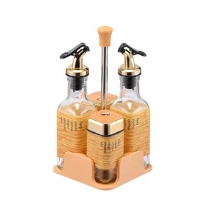 Set di Contenitori in <span class=keywords><strong>Vetro</strong></span> Rotanti di Lusso <span class=keywords><strong>per</strong></span> Spezie, Olio e Aceto, 4 Pezzi, Portaspezie Portatile <span class=keywords><strong>per</strong></span> <span class=keywords><strong>Cucina</strong></span> - Product Image 2