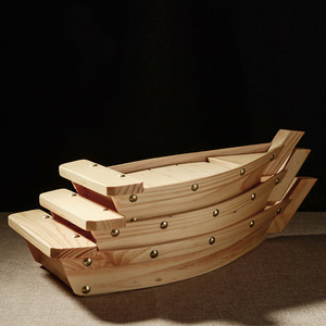 Bandeja de madera estilo japonés para servir sushi, para uso en hoteles y restaurantes, color sólido RH326 - Product Image 1