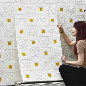Vente en gros autocollants muraux 3D avec emballage souple motifs briques nouveau style panneaux muraux en mousse 3d