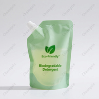 Sacs d'emballage de savon liquide en plastique biodégradable de 500ml 1L 2L imprimés sur mesure pochette à bec debout avec buse
