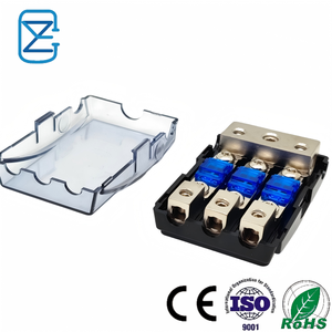 Portafusibles ANL para <span class=keywords><strong>Audio</strong></span> de Auto, Bloque de Distribución <span class=keywords><strong>Fusible</strong></span> de 3 Vías y 60 Amperios para Barcos, Motores, Remolques, Vehículos, Sistemas de Video y Estéreo - Product Image 1