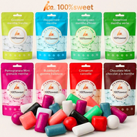 Bubble Gum Factory Großhandel Double Mint Spear mint Saftiger Frucht kaugummi mit Xylitol Fresh Mint