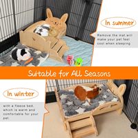 Nichoir et maison en bois pour cochon d'Inde avec escalier, plateforme-lit pour petits animaux, lapins nains, hamsters, chinchillas