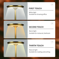 Poldina Restaurant luxe sans fil rechargeable métal tactile hôtel Tisch lampe restaurant led lampe de table
