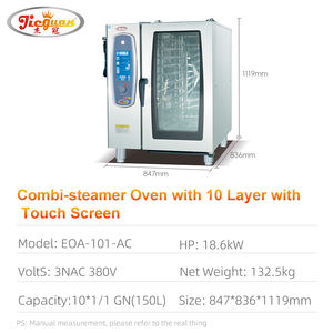 상업용 전기 콤비-찜기 오븐 10 레이어 디지털 자동 오븐 터치 스크린 버전 호텔 용 대류 오븐 - Product Image 3