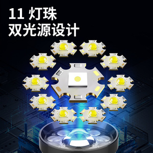 Linterna frontal LED V22, luz blanca, 5W, recargable, 2400mAh, alcance de más de 500m, para acampar, pescar, trabajar, reparar - Product Image 2