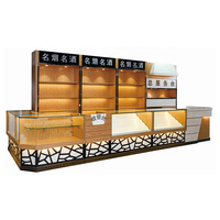 Comptoir de caisse de magasin de détail de luxe en bois, vitrine à boissons alcoolisées et tabac, présentoir à cigarettes, comptoir de caisse en verre