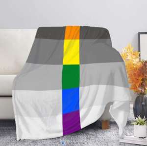 Handicap (arc-en-ciel) Couverture Cadeaux LGBT Lesbian Gay Pride Décor coloré Personnalisé Doux Flanelle Lit Canapé Couvertures - Product Image 3
