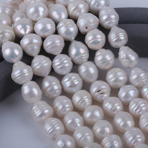 Perles d'eau douce naturelles en vrac, forme riz blanc, 18 cm, 12-13 mm, pour accessoires de collier DIY, colorées, Chine - Product Image 1