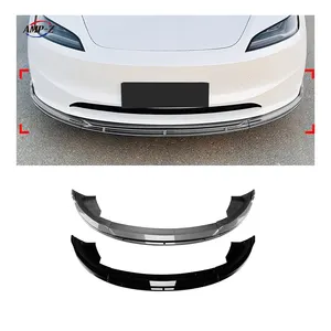 AMP-Z Model 3 Gloss Black Front Bumper Front Lip Auto Body Kits For Tesla Model 3 2024+