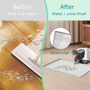 Waterproof Silicone <b>Cat</b> Mat for Litter <b>Box</b>, Anti-Slip Extra Large <b>Cat</b> Litter Tray Mat for Floor,Gray <b>Cat</b> Litter <b>Box</b> Mat - Product Image 5