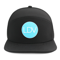 Casquette de sport unisexe HS15 OEM personnalisée en usine, imperméable, à 6 panneaux, à visière plate, avec trous découpés au laser, pour le surf, le canoë et les loisirs
