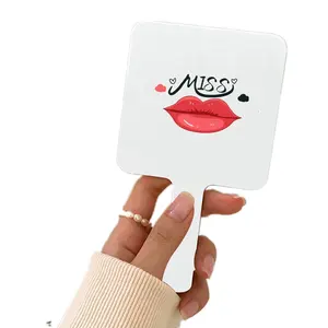 Logotipo personalizado cosmético de bolsillo de mano espejo de maquillaje lindo espejo compacto para niña Accesorios de belleza