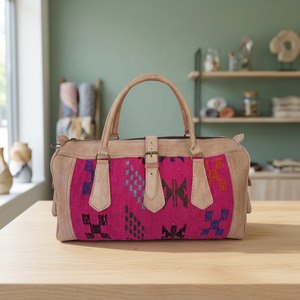 Sac de voyage unisexe de luxe classique en cuir véritable de haute qualité, élégant, avec poignée souple et fermeture éclair intégrée - Product Image 2