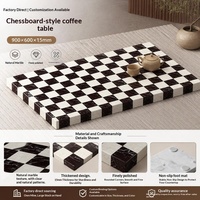 Table basse moderne minimaliste en marbre naturel à motif damier, meubles de salon, taille personnalisée 900x600x15mm