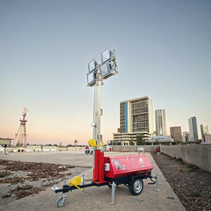 Xách tay 4*1000 Wát Hướng dẫn sử dụng/điện thủy lực LED di động tháp ánh sáng trắng Phát ra năng lượng mặt trời 200AH Pin 2.485M-6.5M nâng - Product Image 1