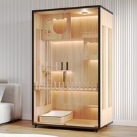 Maison pour chat en bois multi-fonctions, grande capacité, intérieur/extérieur, avec porte en verre ventilée, griffoir, cage pour chat, meubles pour animaux de compagnie