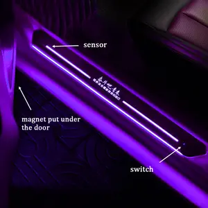 कस्टम लोगो गतिशील एलईडी आपका स्वागत है पेडल दरवाजा देहली मार्ग प्रकाश कार घिसना प्लेट पेडल Treshold के लिए Acura MDX आरडीएक्स ILX TLX RLX NSX