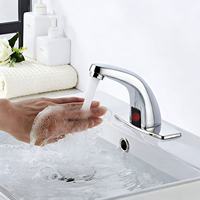 Robinet de lavabo intelligent à capteur infrarouge automatique, sans contact, en laiton, pour eau chaude et froide, économie d'eau, pour hôtels et espaces publics