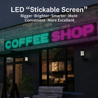 Affichage LED flexible 16*192 pour vitrine, panneau publicitaire LED auto-adhésif programmable à défilement pour vitrine de magasin et de centre commercial