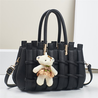 Bolso de Hombro Tejido a Mano de Gran Capacidad para Mujer, Nueva Moda 2026, con Cuero PU Resistente a los Arañazos