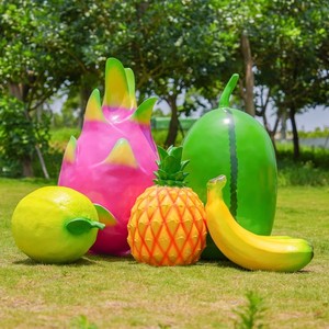 Événements alimentaires Thème Ornements Géant Fibre de Verre Banane Raisin Grenade Cerise Props Résine <span class=keywords><strong>Dragon</strong></span> Fruit Statue - Product Image 1