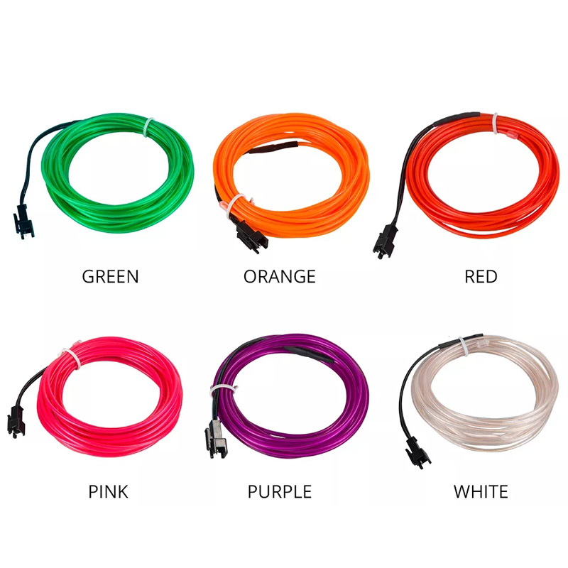 Электролюминесцентный провод, зеленый неоновый светящийся провод, 16 футов, для вечеринок, Хэллоуина, украшение «сделай сам»