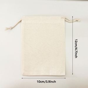 Custom Organic Cotton Drawstring Bag 10x12cm Eco-friendly Gift Bag Biodegradable <b>Rings</b> Earrings <b>Watches</b> Packaging for Party - Product Image 3