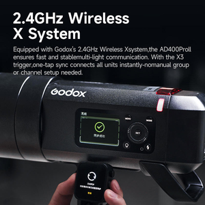 Flash extérieur tout-en-un Godox AD400ProII <span class=keywords><strong>AD400Pro</strong></span> II 400Ws avec batterie Li-on, flash TTL avec système sans fil 2.4G intégré - Product Image 3