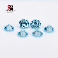 Zircone cubique Baifu bleu aquamarine clair, taille brillant rond, qualité 4A, pierre précieuse en vrac de 1,0 à 3,0 mm