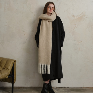 Bufanda de Lana de Color Sólido, Gruesa y Suave, para Invierno, Chal Pashmina para Mujer, Accesorios - Product Image 3