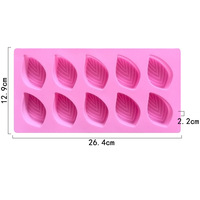 Moule à gâteau en silicone avec 10 cavités en forme de feuille, pour savon, pudding, glaçons, plâtre, facile à nettoyer, outils de pâtisserie
