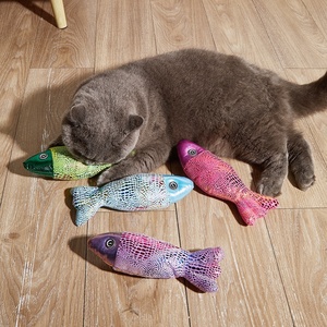 Fabricante al por mayor interior interactivo gato juguetes pez gato hierba gatera juguete de peluche con hierba gatera - Product Image 2