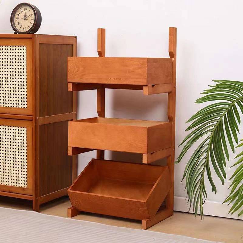 (Promotionnel) Étagère à trois niveaux marron chaud