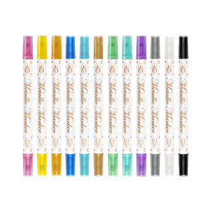Marqueurs d'art pour peinture sur ongles et toile, lot de 12 couleurs avec pointe fine de 0,5 mm, imperméables et à séchage rapide pour les créations DIY - Product Image 1