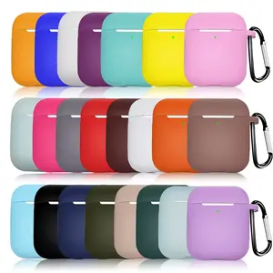 Hot Newest For AirPods 2 Case Silicone Protective Earphone Cover Case For Airpods 1 2 Gen Shockproof with Hook