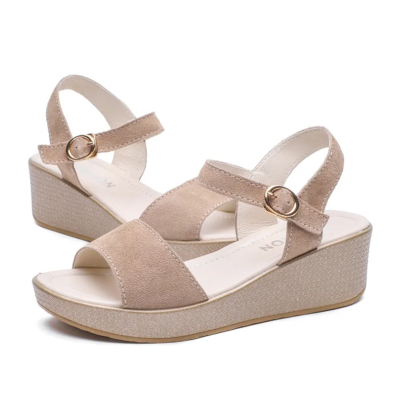 Size 35-40 828 summer leather wedges with PU platform women's sandals