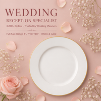 Assiettes plates en porcelaine fine pour réception de mariage, élégantes assiettes rondes blanches pour la table de mariage