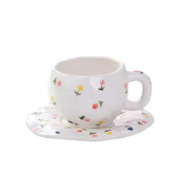 Mug en céramique moderne, peint à la main, design irrégulier, marque EHG, compatible lave-vaisselle et micro-ondes, emballage en boîte blanche pour café