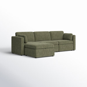 Canapé sectionnel en cuir à base de bois confortable en forme de L - Product Image 3