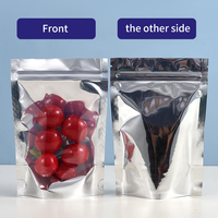Sachets d'emballage alimentaire refermables en Mylar avec fermeture éclair, personnalisables, imprimés sur le devant, transparents à l'arrière, résistants à l'humidité, en aluminium