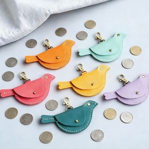 Portable Faux Leather Bird Coin Purse Durable <b>Mini</b> Change Wallet Cute Keychain <b>Pouch</b> for Coins Earbuds - Product Image 1